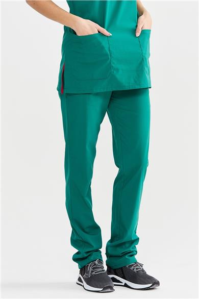 UltraLycra Basic - Likralı Doktor Hemşire Scrubs Tek Alt Cerrahi Forma (UNISEX), Cerrahi Yeşil