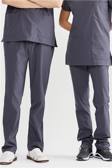 UltraLycra Basic - Likralı Doktor Hemşire Scrubs Tek Alt Cerrahi Forma (UNISEX), Asfalt