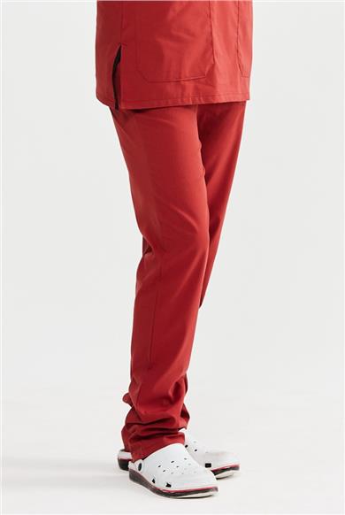 UltraLycra Basic - Likralı Doktor Hemşire Scrubs Tek Alt Cerrahi Forma (UNISEX), Kiremit