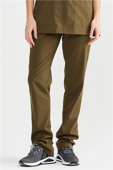 UltraLycra Basic - Likralı Doktor Hemşire Scrubs Tek Alt Cerrahi Forma (UNISEX), Haki