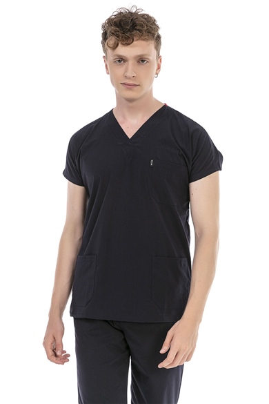 UltraLycra Basic - Likralı Doktor Hemşire Tek Üst Forma (UNISEX), Lacivert