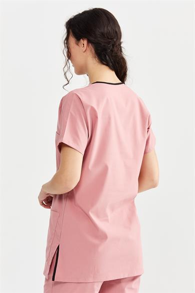 UltraLycra Basic - Likralı Doktor Hemşire Tek Üst Forma (UNISEX), Bronz Pembe