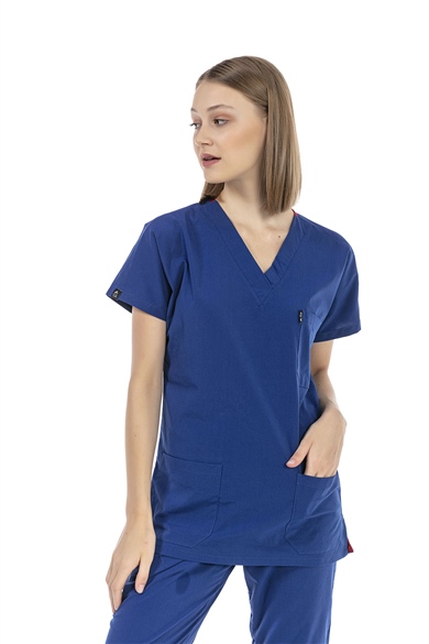 UltraLycra Basic - Likralı Doktor Hemşire Tek Üst Forma (UNISEX), Saks