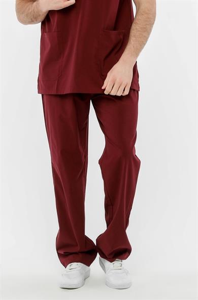 UltraLycra Comfy - Büyük Beden Likralı Doktor Hemşire Tek Alt Cerrahi Forma (UNISEX), Bordo