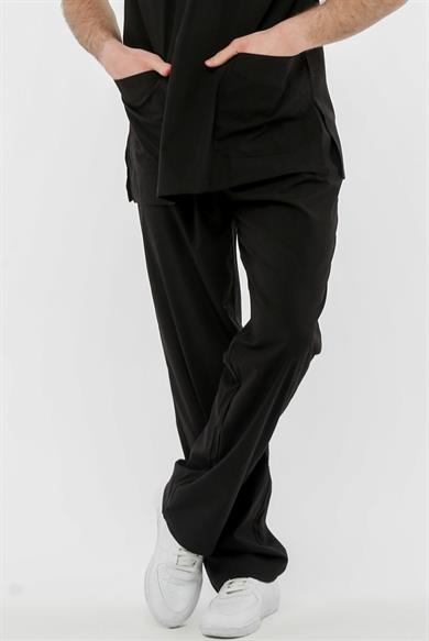 UltraLycra Comfy - Büyük Beden Likralı Doktor Hemşire Tek Alt Cerrahi Forma (UNISEX), Siyah