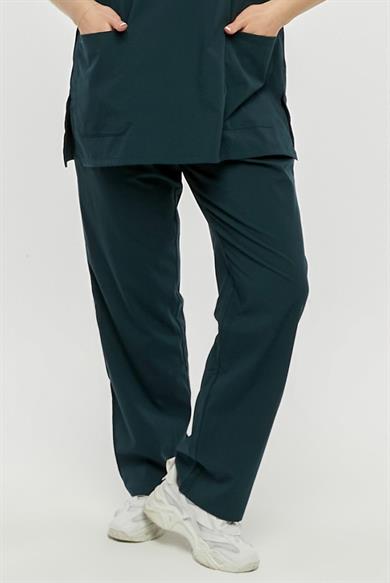 UltraLycra Comfy - Büyük Beden Likralı Doktor Hemşire Tek Alt Cerrahi Forma (UNISEX), Koyu Yeşil