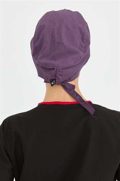 Likralı Doktor Hemşire Cerrahi Bone Aşçı Bonesi İş Bandanası, Gül Kurusu