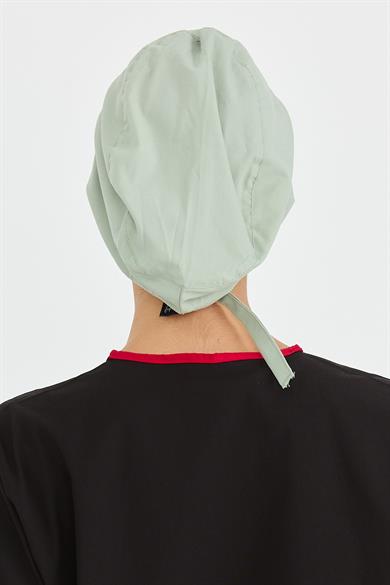 Likralı Doktor Hemşire Cerrahi Bone Aşçı Bonesi İş Bandanası, Su Yeşili