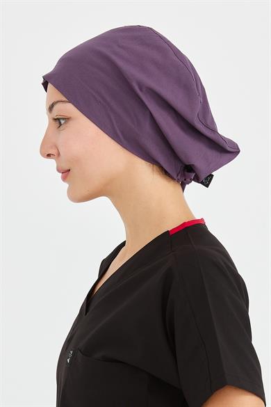 Likralı Doktor Hemşire Cerrahi Bone Aşçı Bonesi İş Bandanası, Gül Kurusu