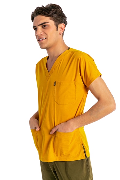 UltraLycra Harmony/Basic - Likralı Doktor Hemşire Forma Takımı, Safran/Haki