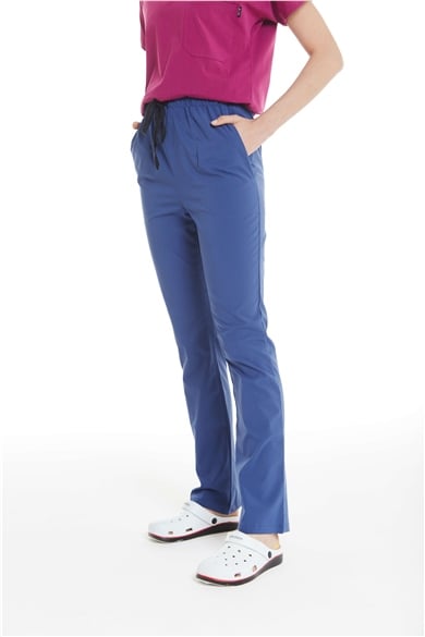 UltraLycra Harmony/Spaniard - Likralı Doktor Hemşire Forma Takımı (KADIN), Vişne/Fırtına Mavi