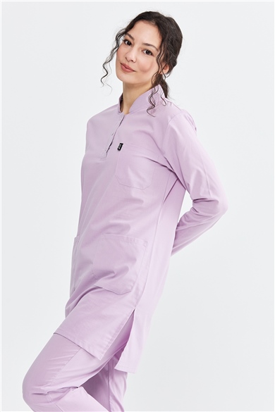 UltraLycra Modest - Likralı Doktor Hemşire Tesettür Forma Takımı, Lila