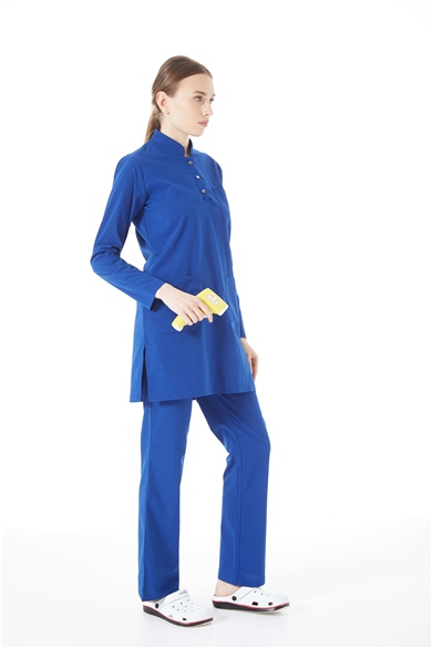 UltraLycra Modest - Likralı Doktor Hemşire Tesettür Forma Takımı, Saks