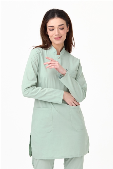 UltraLycra Modest - Likralı Doktor Hemşire Tesettür Forma Takımı, Su Yeşili