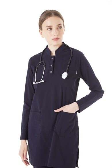 UltraLycra Modest - Likralı Doktor Hemşire Tesettür Forma Takımı, Lacivert