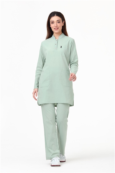 UltraLycra Modest - Likralı Doktor Hemşire Tesettür Forma Takımı, Su Yeşili
