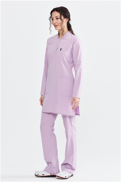 UltraLycra Modest - Likralı Doktor Hemşire Tesettür Forma Takımı, Lila