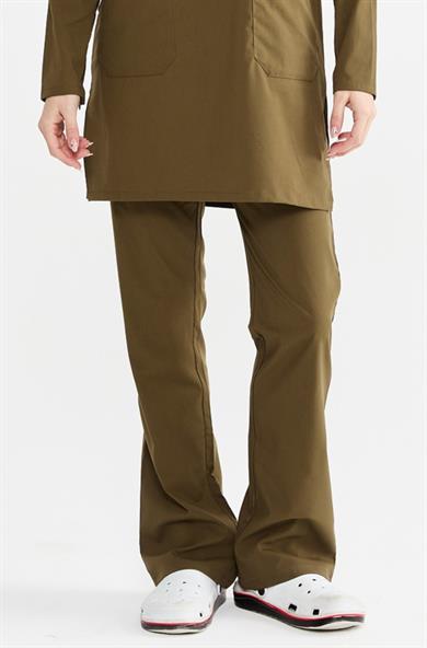 UltraLycra Modest - Likralı Doktor Hemşire Tesettür Tek Alt Forma, Haki