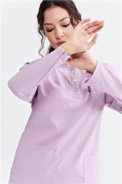 UltraLycra Modest - Likralı Doktor Hemşire Tesettür Tek Üst Forma, Lila