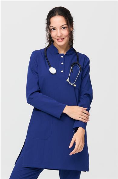 UltraLycra Modest - Likralı Doktor Hemşire Tesettür Tek Üst Forma, Saks