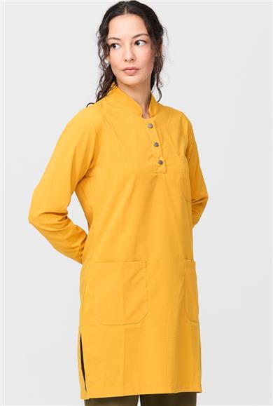 UltraLycra Modest - Likralı Doktor Hemşire Tesettür Tek Üst Forma, Safran