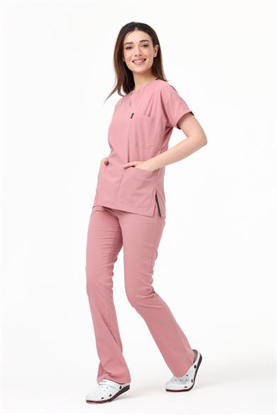 UltraLycra Spaniard - Likralı Doktor Hemşire Forma Takımı (KADIN), Bronz Pembe