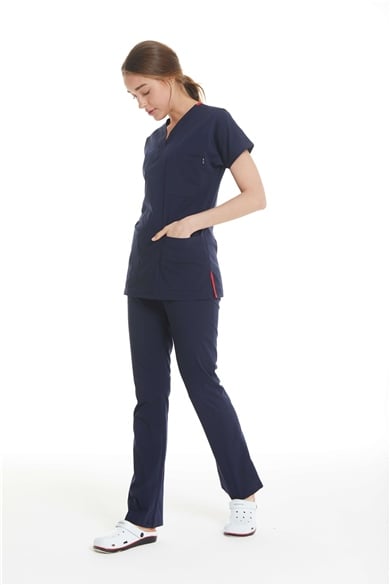 UltraLycra Spaniard - Likralı Doktor Hemşire Forma Takımı (KADIN), Lacivert