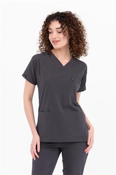 UltraLycra Spaniard - Likralı Doktor Hemşire Forma Takımı (KADIN), Antrasit