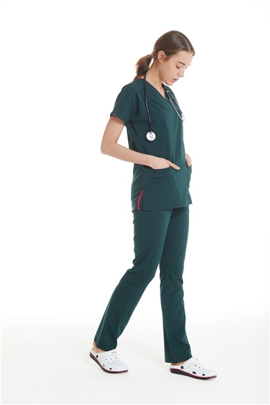 UltraLycra Spaniard - Doktor Hemşire Forma Takımı (KADIN), Koyu Yeşil