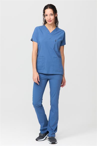 UltraLycra Spaniard - Likralı Doktor Hemşire Forma Takımı (KADIN), İndigo