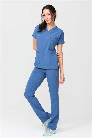 UltraLycra Spaniard - Likralı Doktor Hemşire Forma Takımı (KADIN), İndigo