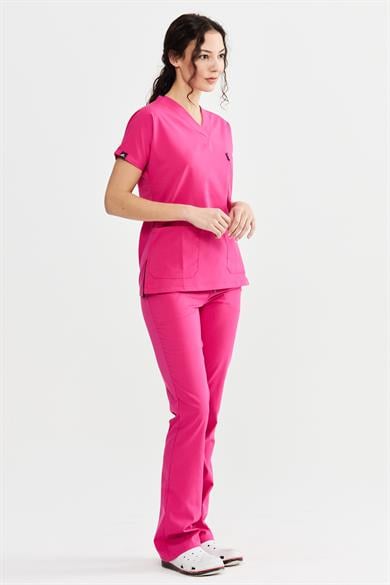 UltraLycra Spaniard - Likralı Doktor Hemşire Forma Takımı (KADIN), Fuşya