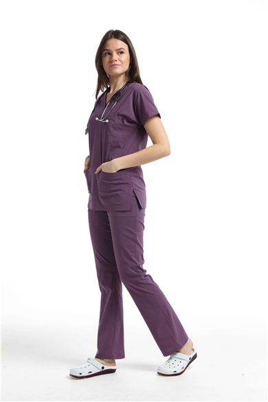 UltraLycra Spaniard - Likralı Doktor Hemşire Forma Takımı (KADIN), Gül Kurusu