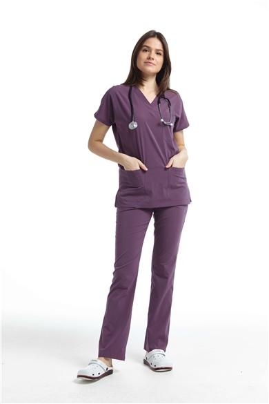 UltraLycra Spaniard - Likralı Doktor Hemşire Forma Takımı (KADIN), Gül Kurusu