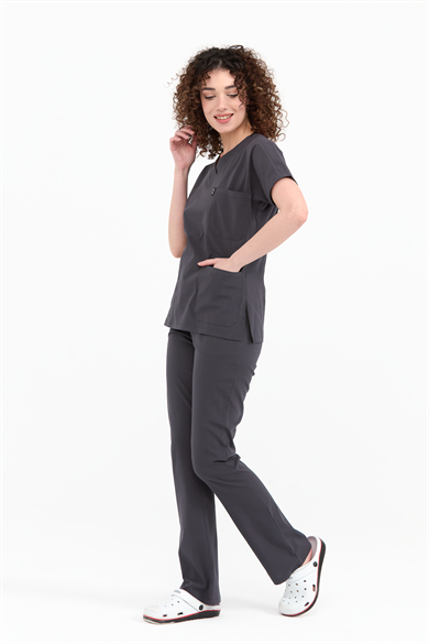UltraLycra Spaniard - Likralı Doktor Hemşire Forma Takımı (KADIN), Antrasit