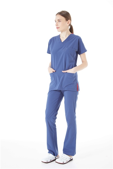 UltraLycra Spaniard - Likralı Doktor Hemşire Forma Takımı (KADIN), Fırtına Mavi