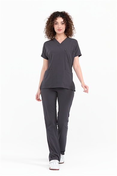 UltraLycra Spaniard - Likralı Doktor Hemşire Forma Takımı (KADIN), Antrasit