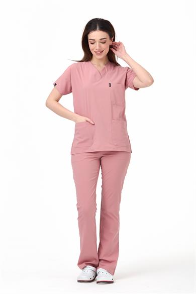 UltraLycra Spaniard - Likralı Doktor Hemşire Forma Takımı (KADIN), Bronz Pembe