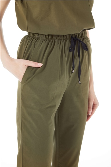 UltraLycra Spaniard - Likralı Doktor Hemşire Scrubs Tek Alt Cerrahi Forma (KADIN), Haki