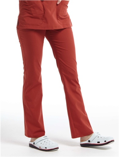 UltraLycra Spaniard - Likralı Doktor Hemşire Scrubs Tek Alt Cerrahi Forma (KADIN), Kiremit