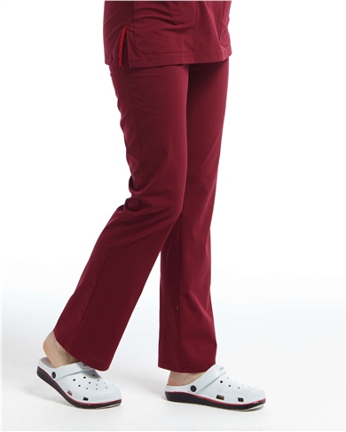 UltraLycra Spaniard - Likralı Doktor Hemşire Scrubs Tek Alt Cerrahi Forma (KADIN), Bordo