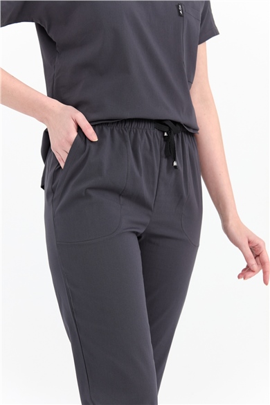 UltraLycra Spaniard - Likralı Doktor Hemşire Scrubs Tek Alt Cerrahi Forma (KADIN), Antrasit