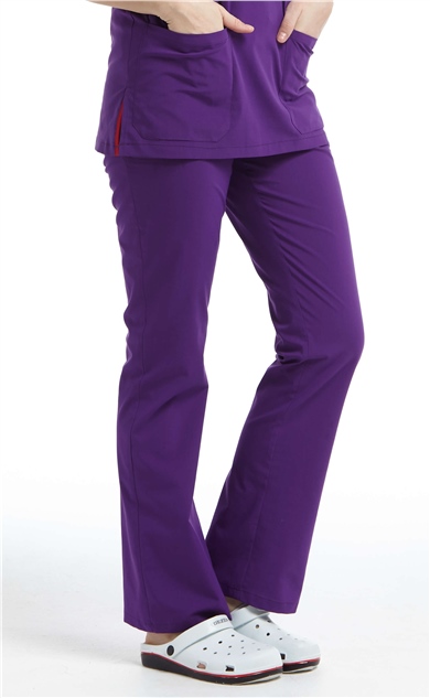 UltraLycra Spaniard - Likralı Doktor Hemşire Scrubs Tek Alt Cerrahi Forma (KADIN), Mor