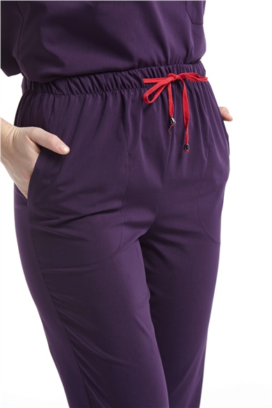 UltraLycra Spaniard - Likralı Doktor Hemşire Tek Alt Forma (KADIN), Koyu Mor