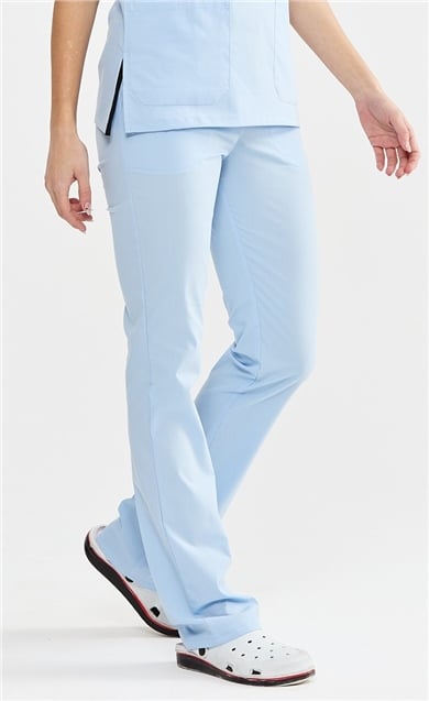 UltraLycra Spaniard - Likralı Doktor Hemşire Scrubs Tek Alt Cerrahi Forma (KADIN), Buz Mavi