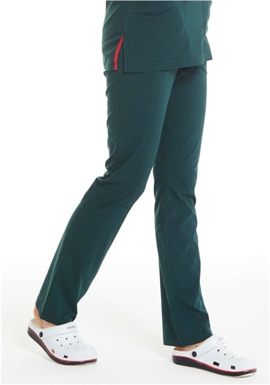 UltraLycra Spaniard - Likralı Doktor Hemşire Scrubs Tek Alt Cerrahi Forma (KADIN), Koyu Yeşil