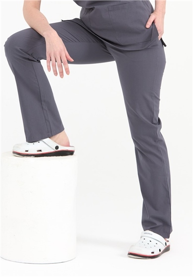 UltraLycra Spaniard - Likralı Doktor Hemşire Scrubs Tek Alt Cerrahi Forma (KADIN), Asfalt