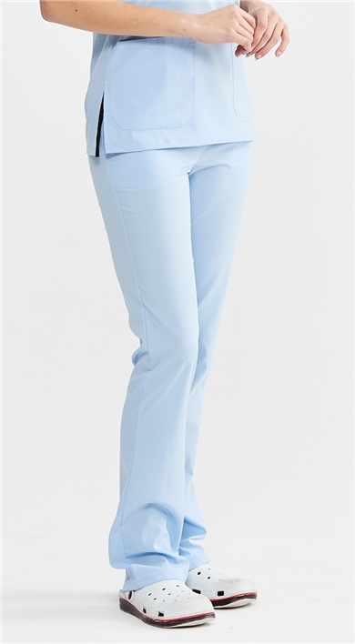 UltraLycra Spaniard - Likralı Doktor Hemşire Scrubs Tek Alt Cerrahi Forma (KADIN), Buz Mavi