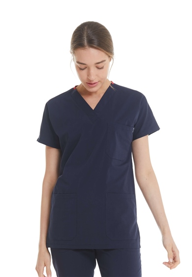 UltraLycra Spaniard - Likralı Doktor Hemşire Tek Üst Forma (KADIN), Lacivert
