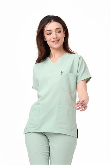 UltraLycra Spaniard - Likralı Doktor Hemşire Tek Üst Forma (KADIN), Su Yeşili